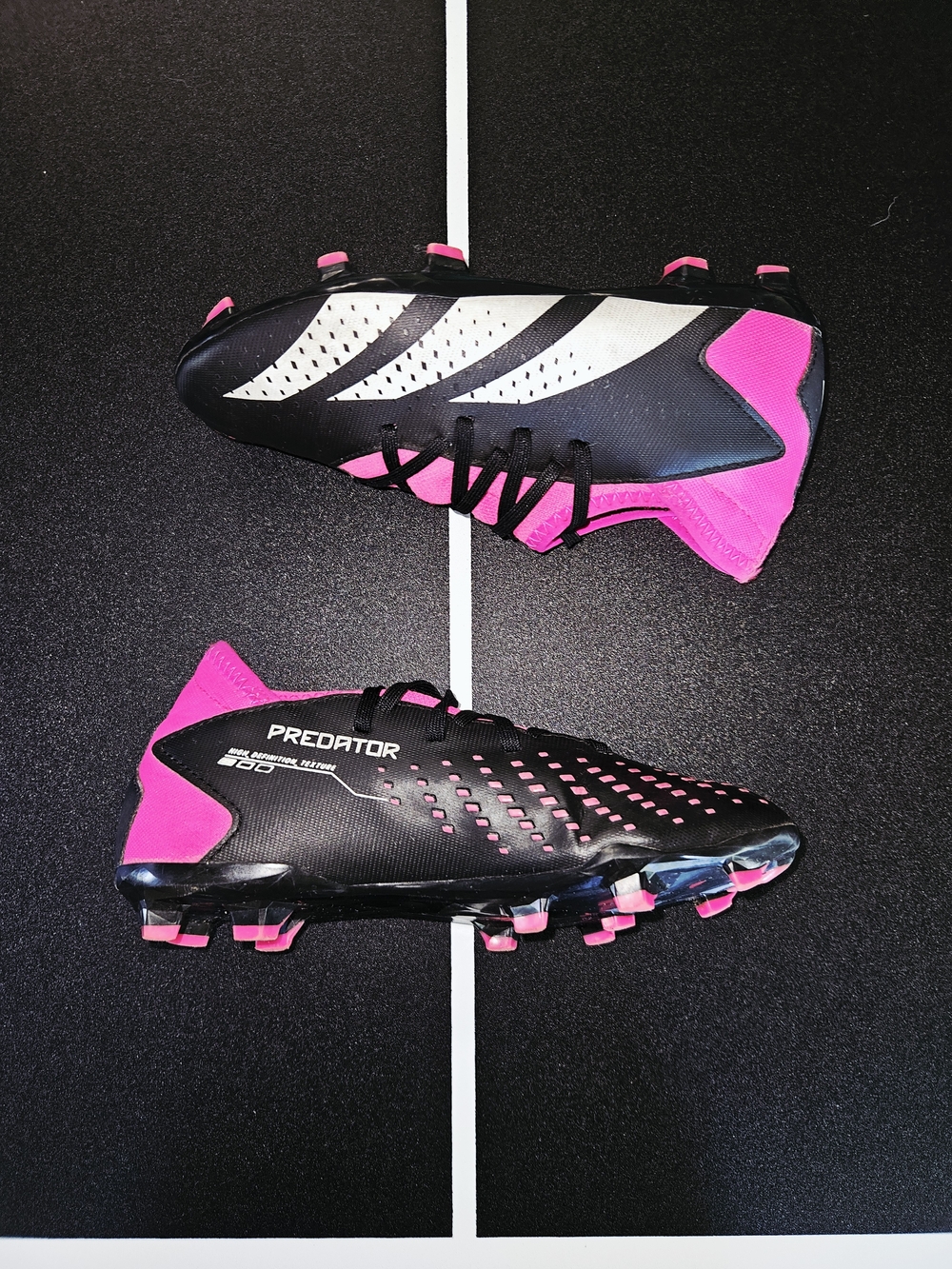 Adidas Youth Soccer Cleats Size 3 Black Pink White FG Firm Ground